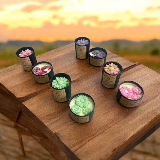 Wax Garden in a Jar – Wax Melts Candle with Cute Flower Topping