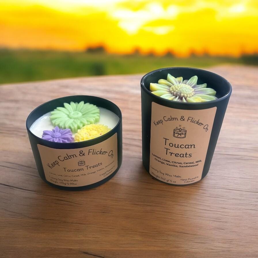 Wax Garden in a Jar – Wax Melts Candle with Cute Flower Topping