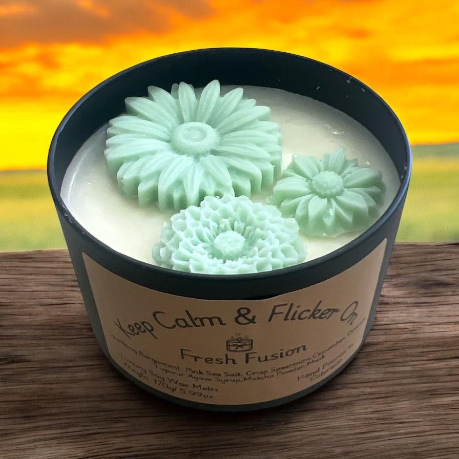 Wax Garden in a Jar – Wax Melts Candle with Cute Flower Topping